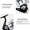 YUMOSHI OE2000 Metal Spool Spinning Fishing Reel, 5.2:1 Gear Ratio - 6