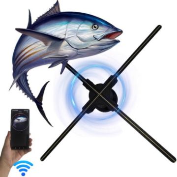 60cm 3D Holographic Fan 1600x720 Resolution 720 LEDs WiFi/APP UK Plug - 1