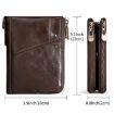 HUMERPAUL BP852 RFID Leather Anti-Theft Double Zipper Wallet Red - 3