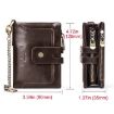 HUMERPAUL BP778 Red Short Leather Wallet RFID Tri-fold Coin Purse - 3