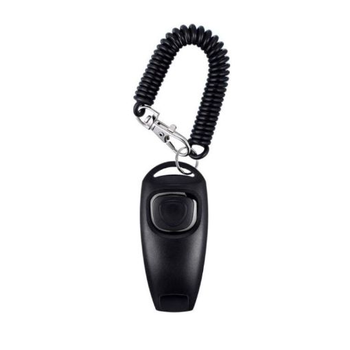 Pet Training Clicker & Dog Whistle with Wristband - Black, 2 in 1 - 1