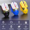 MKESPN Wired + 2.4G Dual Mode Gaming Mouse 10000 DPI RGB Yellow - 3