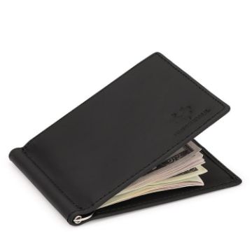HUMERPAUL BP827 Black Leather Wallet - Lightweight Men's Card Holder - 1