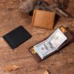 HUMERPAUL BP827 Black Leather Wallet - Lightweight Men's Card Holder - 3
