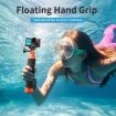 aMagisn Floating Hand Grip for Action Cameras with Triple Claw, Black Orange - 3