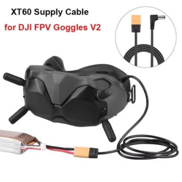DJI FPV Goggles V2 XT60 to DC Power Cable Connector - Stable Supply - 1