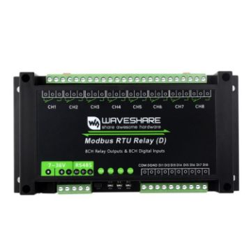 Waveshare Modbus RTU 8-Channel RS485 Relay Module, 7-36V Power Supply - 1