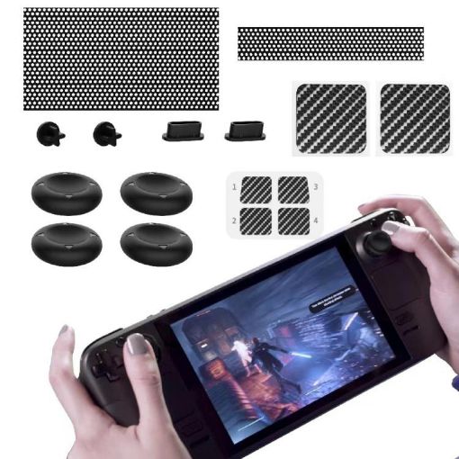 Steam Deck Console Joystick Cap Sticker & Dust Plug Protection Kit - 1