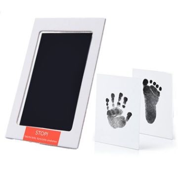 Non-Toxic Baby Handprint Footprint Clay Souvenirs Toy Gifts (Black) - 1