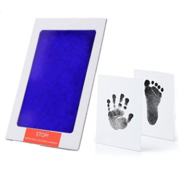 Non-Toxic Baby Handprint Footprint Clay Souvenirs Toy Gifts (Blue) - 1