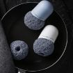 Blue Polyester Cleaning Ball Brush - Short Handle Kitchen Dishwashing Tool - 7