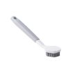 Two-Color Bangs Head Wash Pot Brush - Gray White Long Handle Kitchen Tool - 2