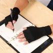 Black Fiber Sports Half Finger Gloves, Arthritis Rehab, Size S - 4