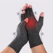 Black Fiber Sports Half Finger Gloves, Arthritis Rehab, Size S - 6