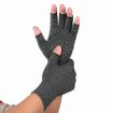 Hemp Gray Half Finger Arthritis Pressure Gloves, Size M - Breathable Sports - 2