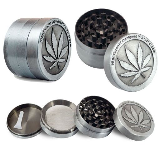 30MM Stainless Steel Maple Leaf Herb Grinder, 3 Layers Weed Grinder - 1