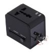 Dual USB Power Socket Charger Adapter 5V 2.1A, UK/EU/US/AU Plug, Black - 4