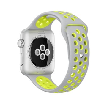 Apple Watch Ultra & Series Silicone Sport Band, Grey Yellow, 42-49mm - 1