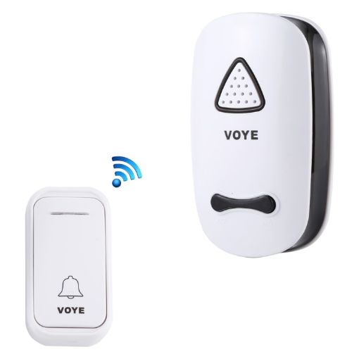 VOYE V025F Wireless Doorbell, 38 Sounds, Remote Control, US Plug, White - 1