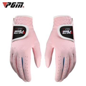 PGM Pink Microfiber Golf Gloves for Children, Size 15 - Soft & Comfortable - 1