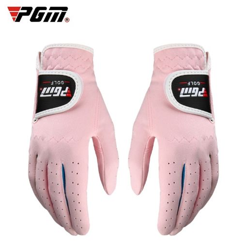 PGM Pink Microfiber Golf Gloves for Children, Size 15 - Soft & Comfortable - 1