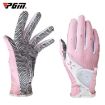 PGM Women's Pink Non-Slip PU Leather Golf Gloves, Size 21 - 1