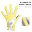 PGM Women's Yellow Non-Slip PU Leather Golf Gloves Size 20 - 5