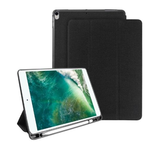 Mutural Exquisite Cloth Texture Leather Case for iPad Pro 10.5" - Black - 1