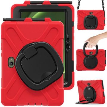 Samsung Galaxy Tab Active5 Pro Silicone Hybrid Case with Strap - Red - 1