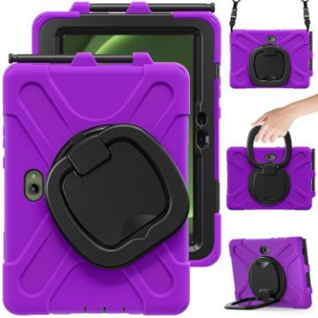 Samsung Galaxy Tab Active5 Pro Silicone Hybrid Case with Strap - Purple - 1