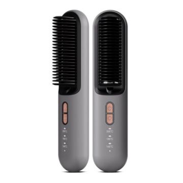 K-SKIN KD382B Wireless Hair Straightening Comb - Grey, Type-C, Ionic - 1