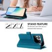 Xiaomi 15S Pro Turquoise Leather Case - 9 Card Slots & Magnetic Closure - 4