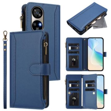 Ulefone Note 17 Pro Leather Case: 9 Card Slots, Magnetic Closure, Dark Blue - 1