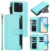 Ulefone Note 20 Pro Leather Case - 9 Card Slots, Zipper, Hand Strap, Mint Green - 1