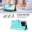 Ulefone Note 20 Pro Leather Case - 9 Card Slots, Zipper, Hand Strap, Mint Green - 4