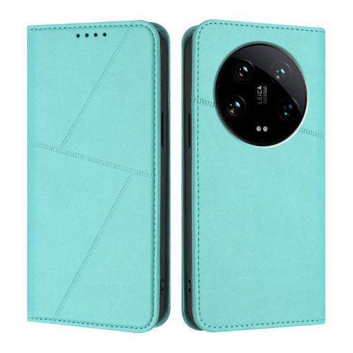 Xiaomi 14 Ultra Magnetic Frosted Flip Leather Case - Light Blue - 1