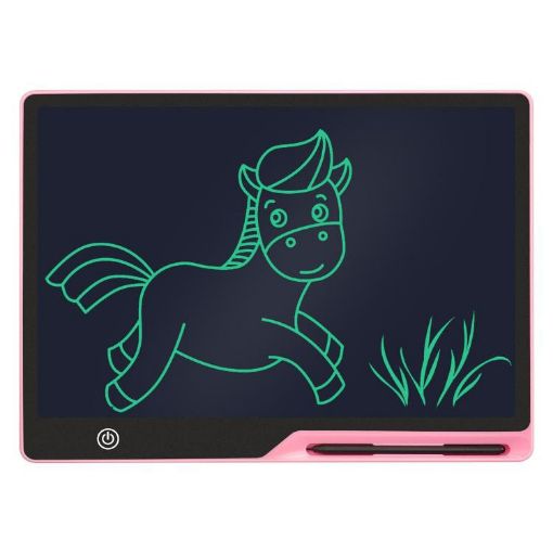 16" Rechargeable LCD Writing Tablet for Kids - Pink/Green Drawing Board - 1