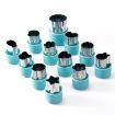 12pcs Stainless Steel Biscuit & Vegetable Cutting Mold Set - Blue - 1