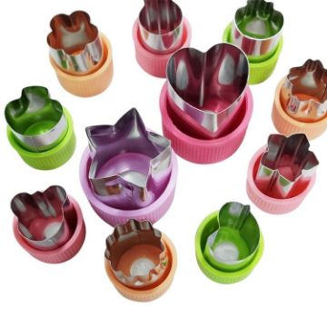 11pcs Stainless Steel Biscuit & Vegetable Cutting Mold Set - Random Color - 1