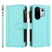 Vivo S30 Pro Mini Leather Case - 9 Card Slots, Magnetic Closure, Mint Green - 2