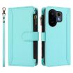 Vivo S30 Mint Green Leather Case: 9 Card Slots, Zipper, Hand Strap - 2