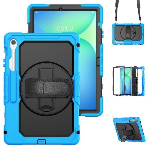 Samsung Galaxy Tab S10 FE+ Light Blue Silicone Hybrid Case with Strap - 1
