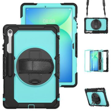 Samsung Galaxy Tab S10 FE+ Silicone Hybrid Case with Strap - Light Blue - 1
