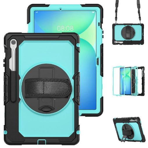 Samsung Galaxy Tab S10 FE+ Silicone Hybrid Case with Strap - Light Blue - 1
