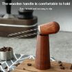 Red Brown Solid Wood Stand Stainless Steel Coffee Powder Needle - 7