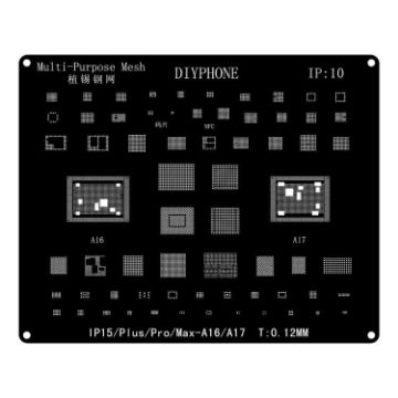 iPhone 15-15 Pro Max BGA Reballing Stencil - Precision Laser-Cut - 1