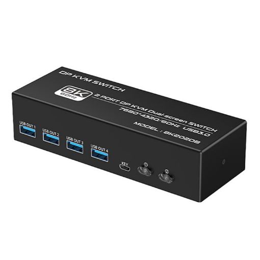 FJGEAR FJ-8K202DB 8K 60Hz DP Monitor KVM Switch - US Plug - 1
