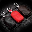 Litchi Grain PU Leather Car Key Case - Universal Fit, Black - 2