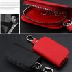 Universal Car Key Case - Black Cowhide Leather Protective Cover - 2