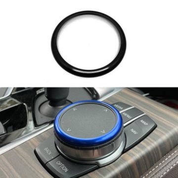 BMW 2/3/4/5/6/7 Series Multimedia Knob Decorative Ring Cover Black - 1